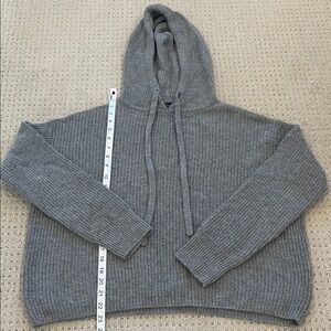 Quince cashmere Gray Hooded ribbed Sweater